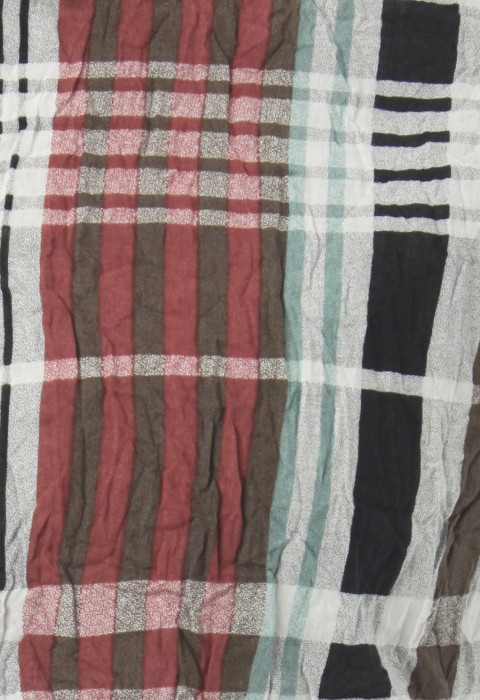 เสื้อเช้ิตแขนสั้นลายตารางสลับสีแดง-เขียวอ่อน