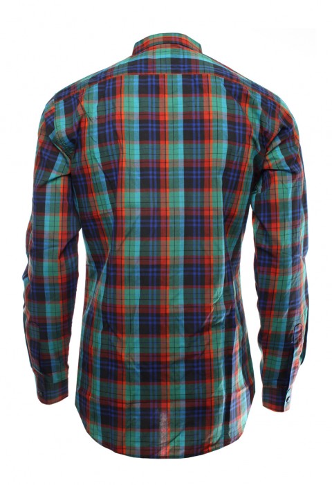 เสื้อเชิ้ตลายตารางสลับสีเขียว