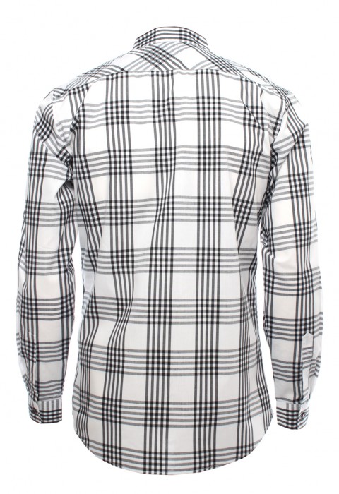 เสื้อเช้ิตลายตารางขาวดำ