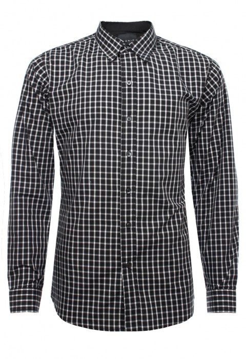 เสื้อเชิ้ตลายตารางสีดำ