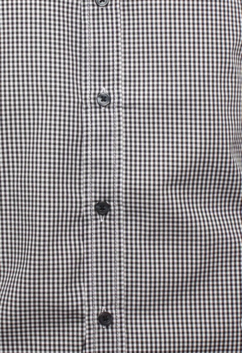 เสื้อเชิ้ตลายตารางเล็กสีดำเทา