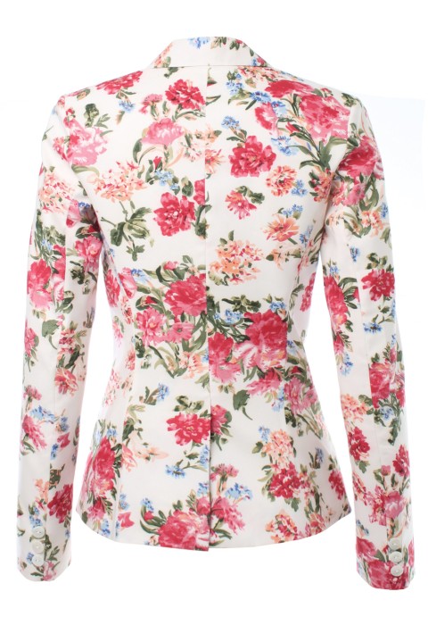 เสื้อสูทลายดอกไม้ปกขาว