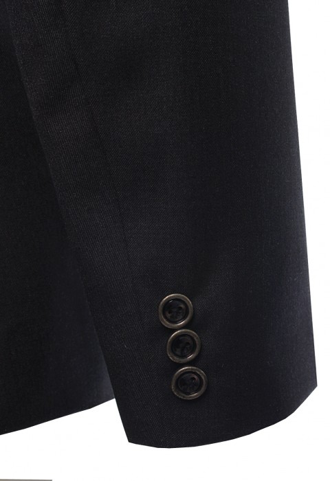 เสื้อสูทสีเทาเข้ม ตัดต่อปกดำ