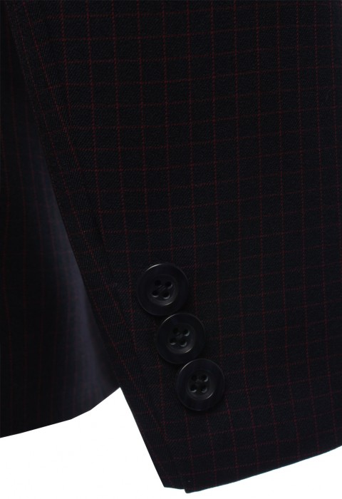 เสื้อสูทสีน้ำเงิน ลายตารางแดง