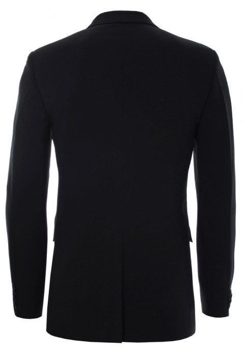 เสื้อสูทสีดำกระดุมสองเม็ด ซับในลายทาง