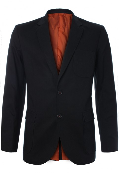 สูทสีดำซับในสีส้ม