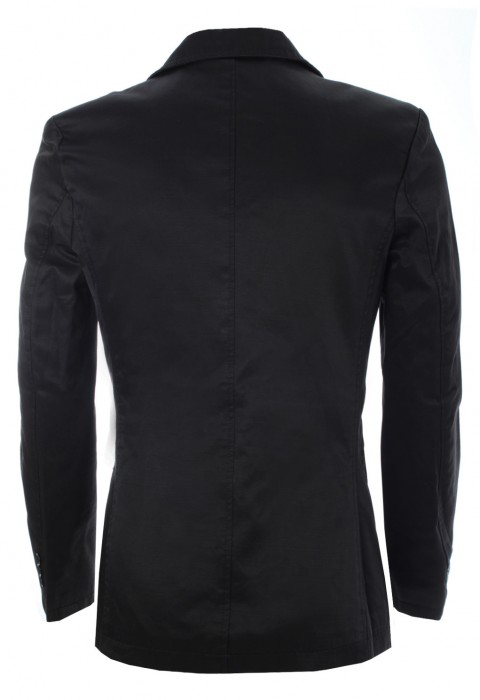 แจ็คเก็ตสูทสีดำกระดุมเม็ดเดียว