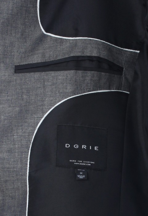 เสื้อแจ็คเก็ตสูทสีเทาซับในดำ