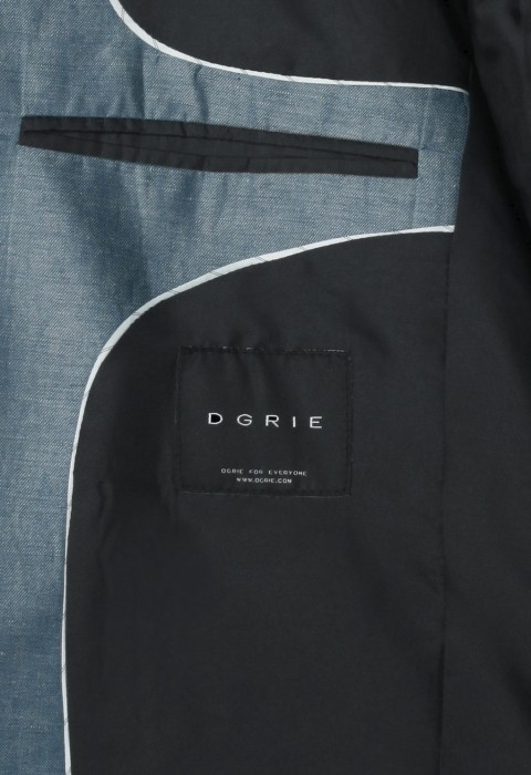 เสื้อแจ็คเก็ตสูทสีน้ำเงินซับในดำ