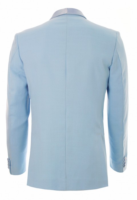 เสื้อสูทสีีีฟ้าปกกล้วยหอมตัดต่อผ้าซาติน