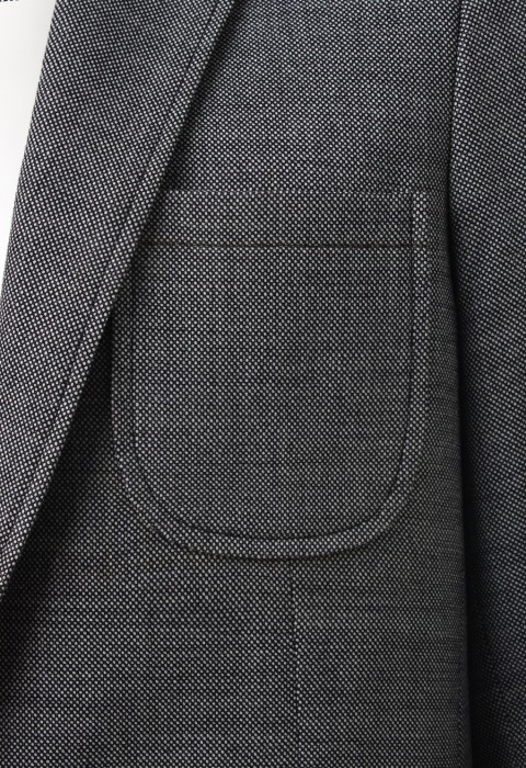 เสื้อสูทผ้าวูล 98% สีเทากระเป๋าแปะ