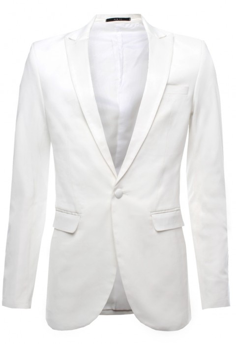 เสื้อสูทสีขาว กระดุมปั้ม