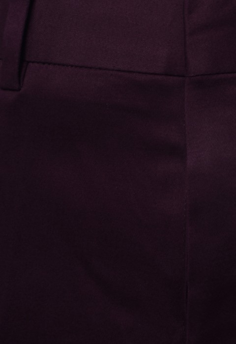 กางเกงขายาว สีม่วงมังคุด Cotton Spendex