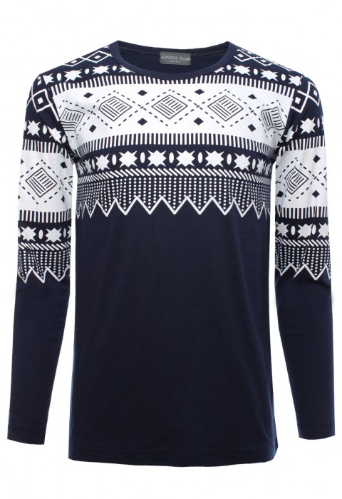 เสื้อแขนยาวสีกลมพิมพ์ลาย