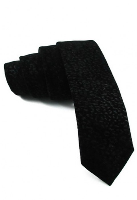 เนคไทผ้าพิเศษสีดำลายเสือดาว