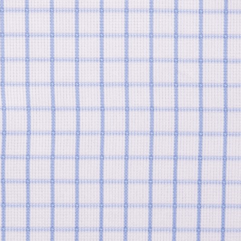 Sky Windowpane Cotton Shirts