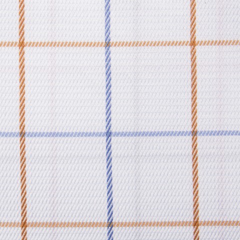 Orange Windowpane Cotton Shirts