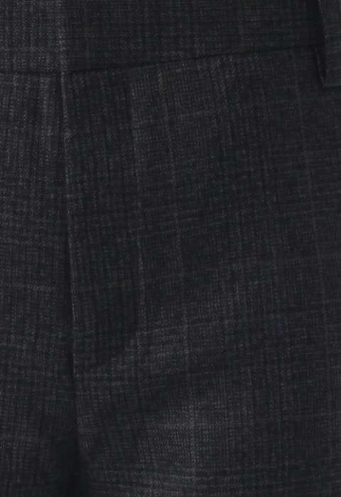 กางเกงทรงกระบอกสีเทาทอลายตาราง