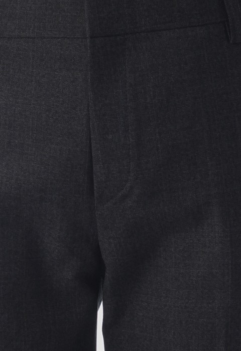 กางเกงสีเทาทรงกระบอกริ้วตาราง