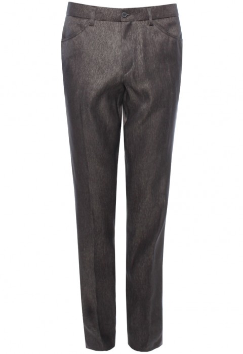 กางเกงสีเงินเมทัลลิคผ้าทอพิเศษ