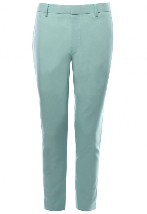 กางเกงขายาว สีเขียว ทรงกระบอกเล็ก