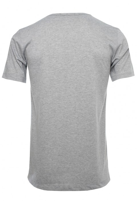 เสื้อยืดสีเทาพิมพ์ลายภาพถ่าย