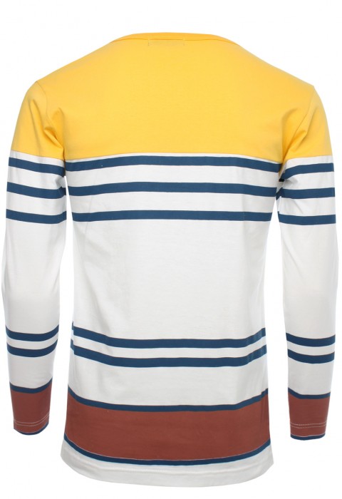 เสื้อยืดแขนยาวพิมพ์ลายเสินสลับสี