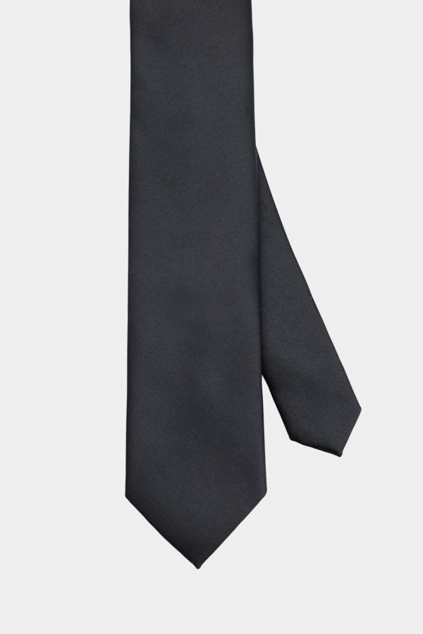 black satin plain necktie dgrie