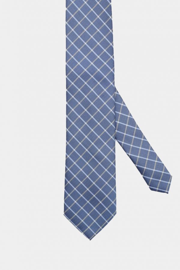 blue aegian check necktie dgrie 1