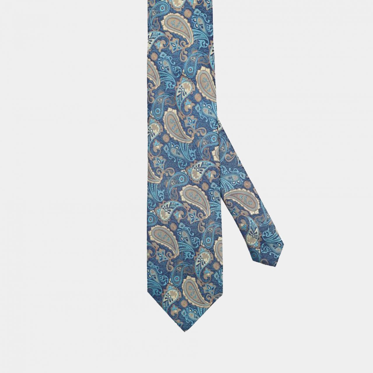 blue paisley brown necktie dgrie