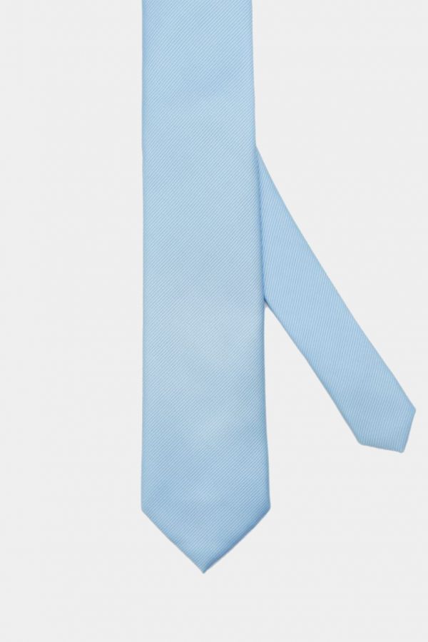 blue twill plain necktie dgrie