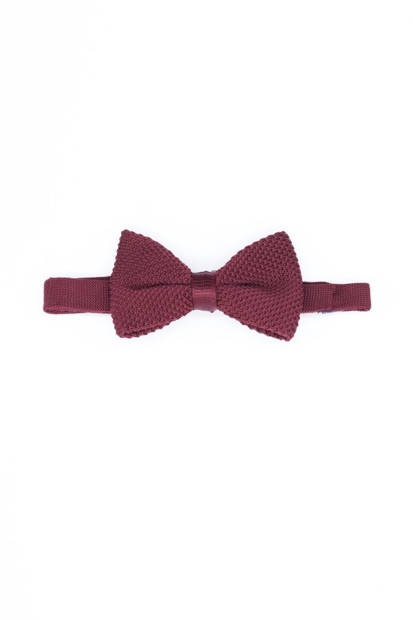 dark red knit bowtie dgrie