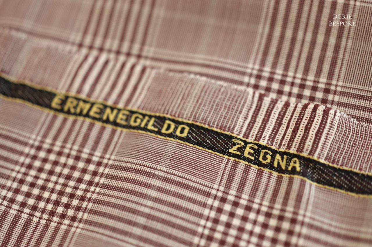 Custom Zegna Jacket Red Prince of Wales - 90% W / 10% S