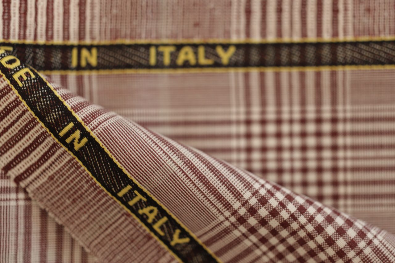 Custom Zegna Jacket Red Prince of Wales - 90% W / 10% S