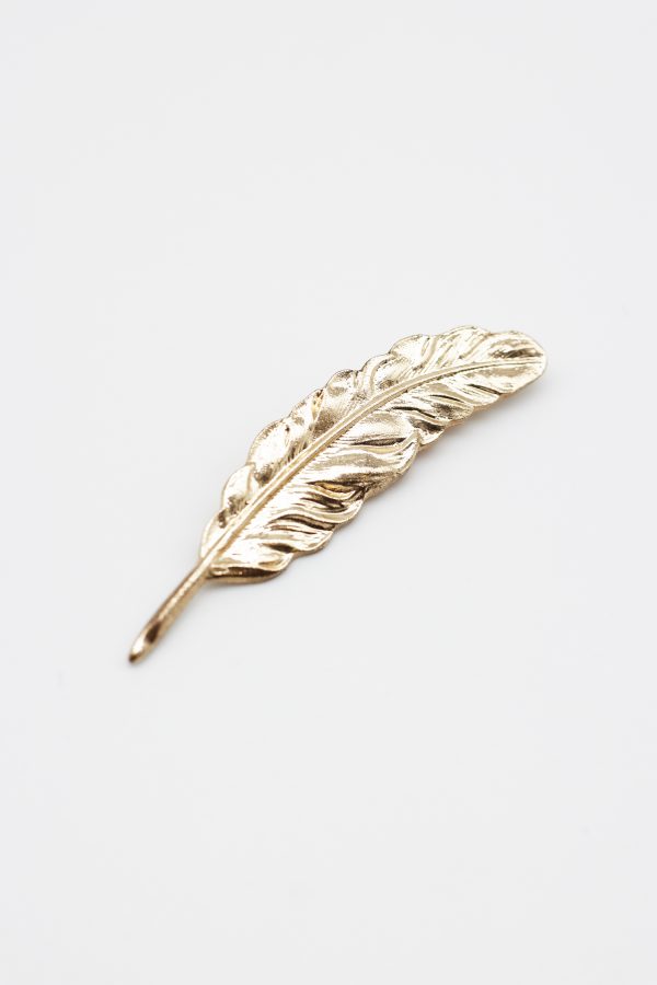 gold long feather brooch dgrie