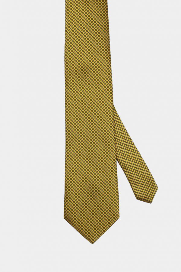 gold mini check necktie dgrie