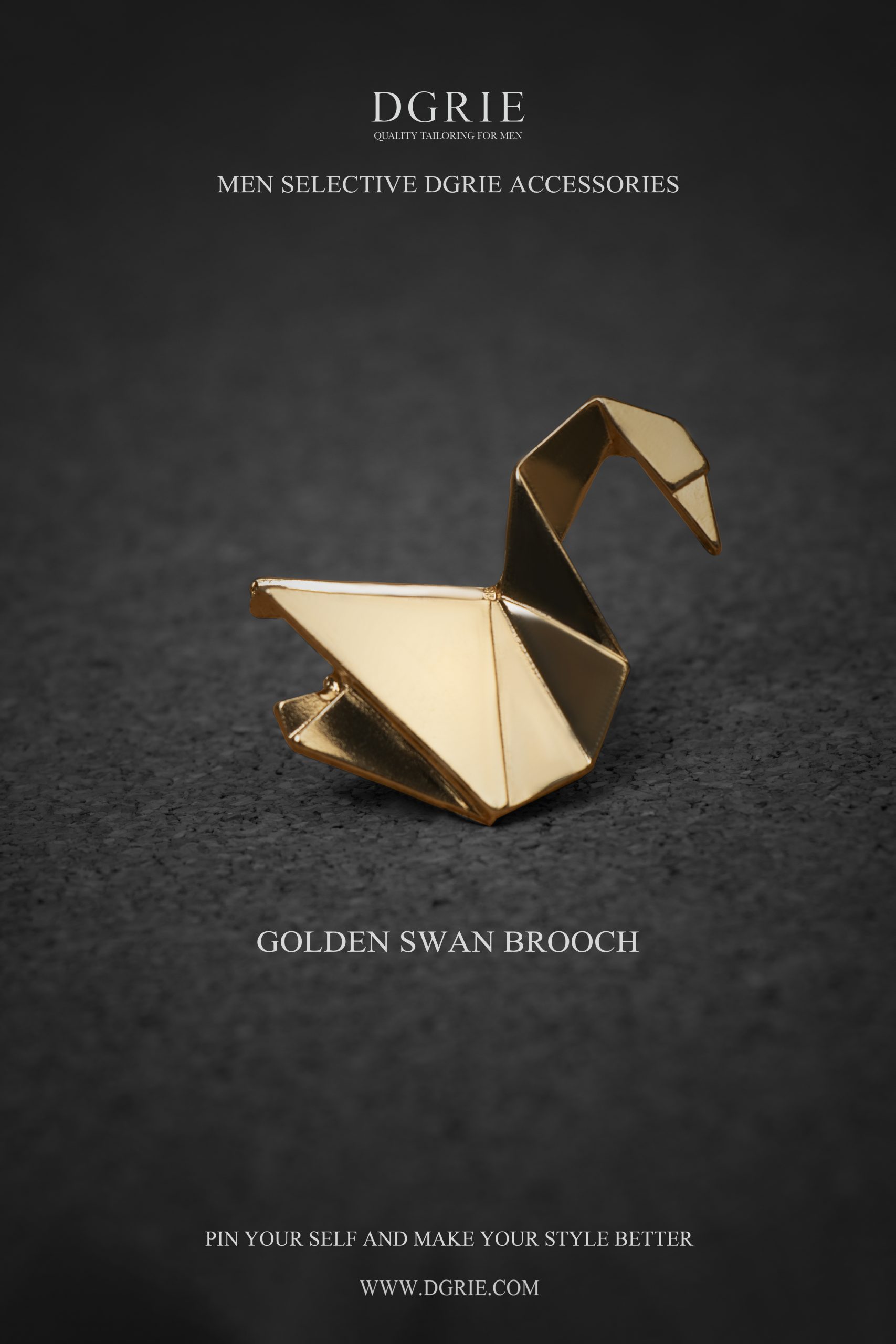 Gold Swan Brooch เข็มกลัดหงส์สีทอง DGRIE SHOP