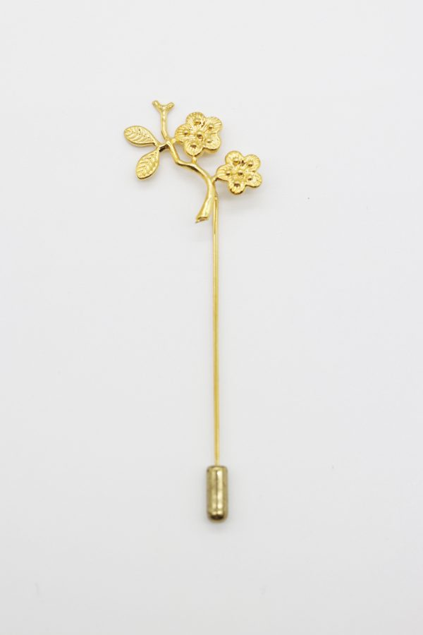 golden plum flower lapel pin dgrie