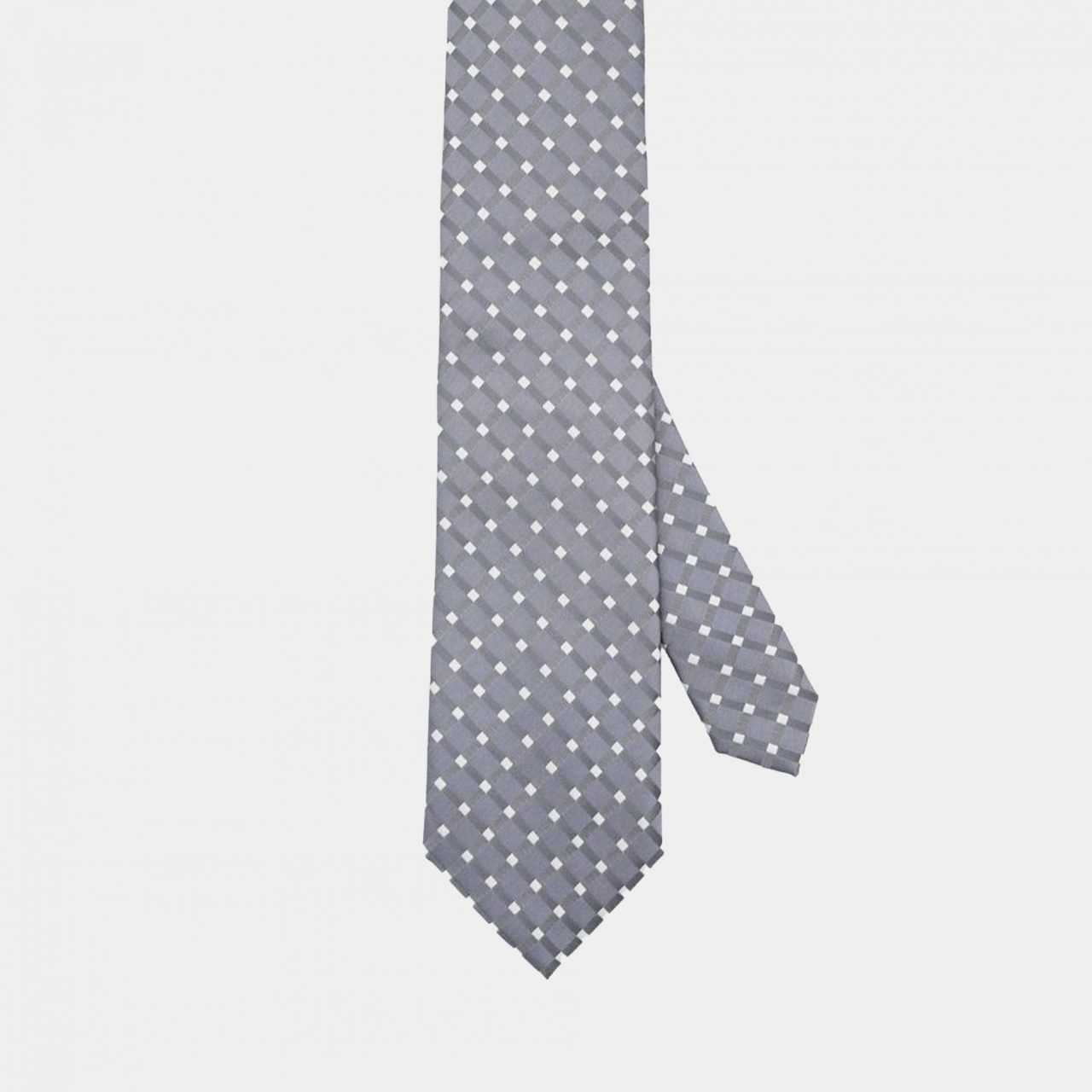 gray check white necktie dgrie