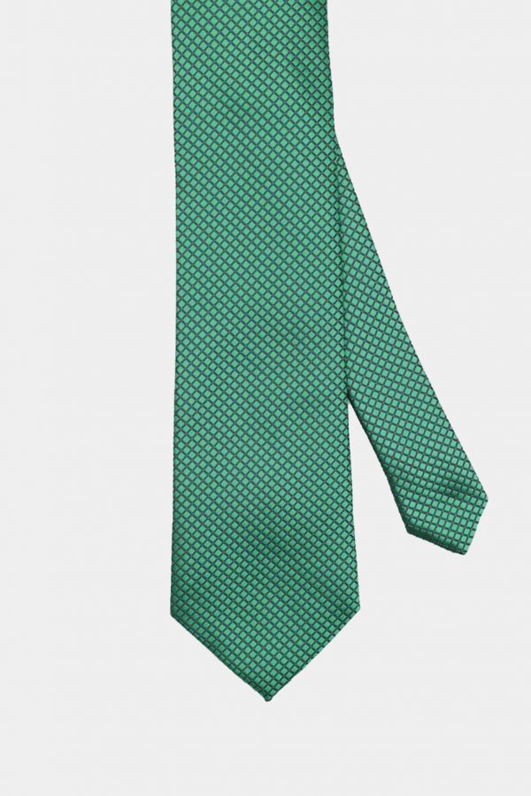 green mini check blue necktie dgrie