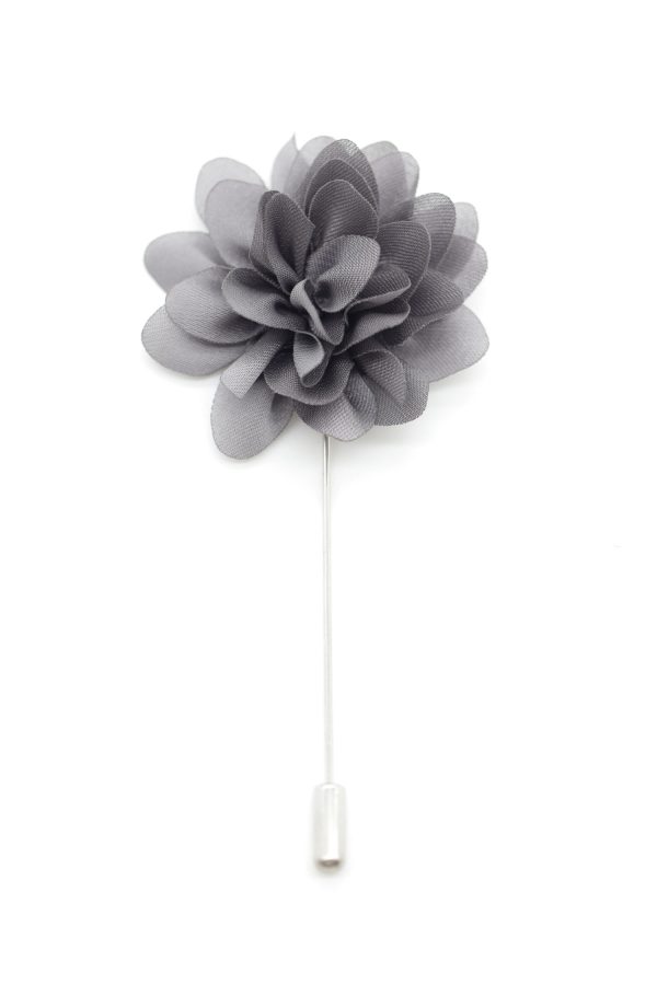 grey flower lapel pin dgrie