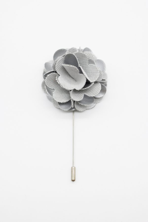 grey glitter flower lapel pin dgrie