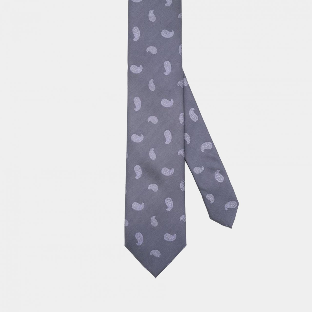 grey mini paisley necktie dgrie