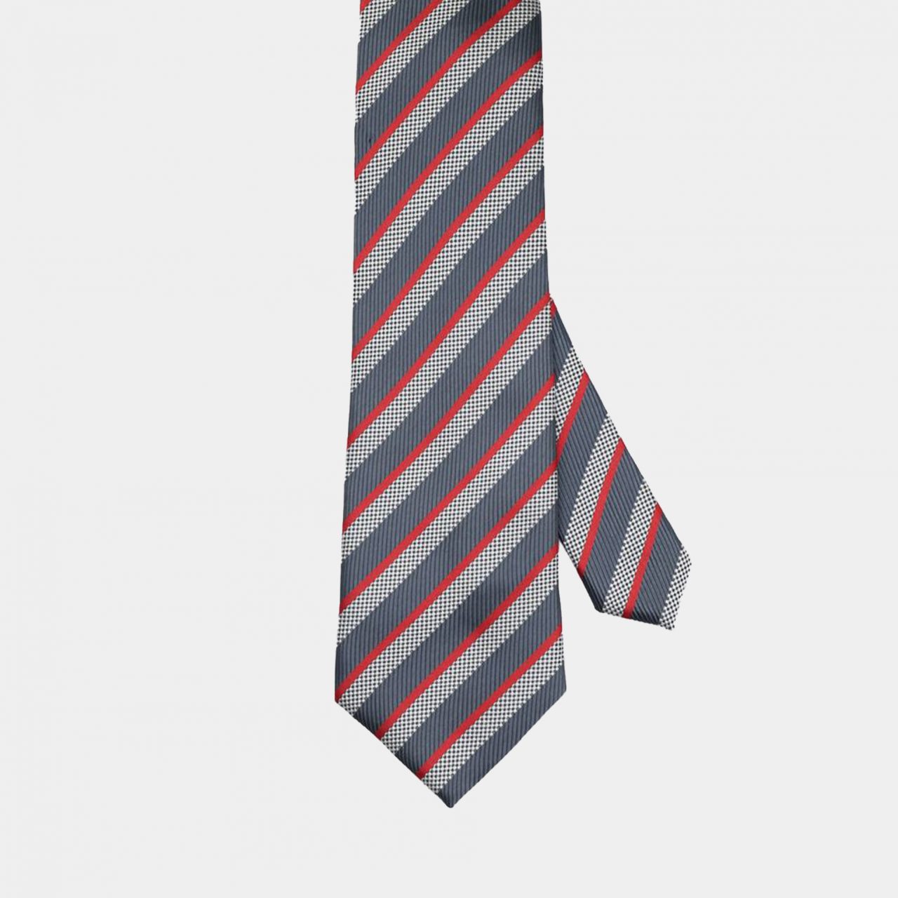 grey stripe red and white necktie dgrie