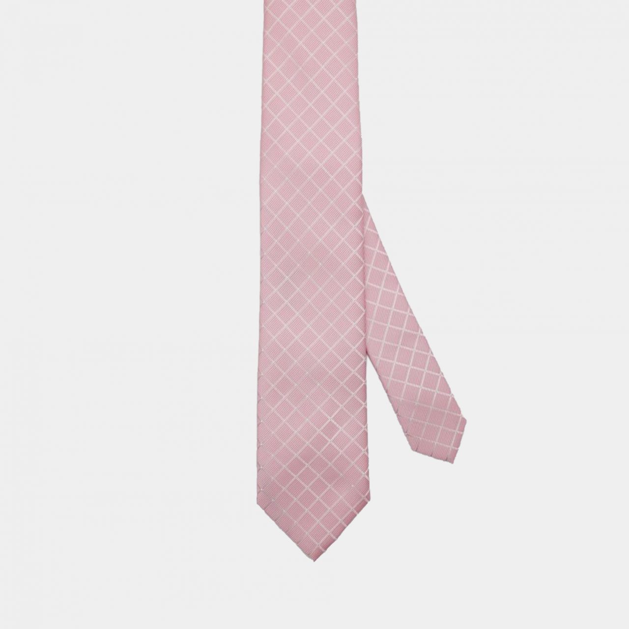 light pink check white necktie dgrie 3