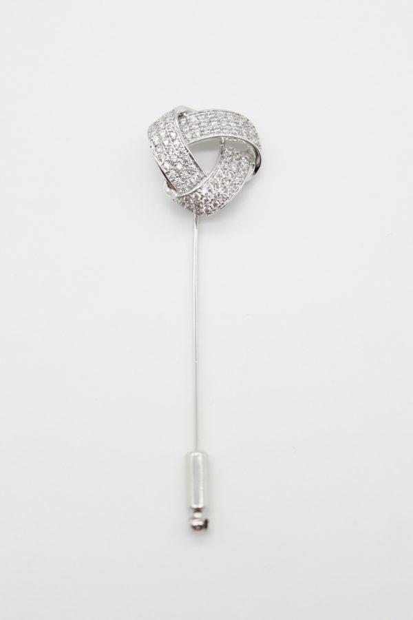 luxury silver diamond lapel pin dgrie