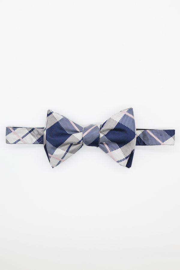 navy and beige check pink bowtie dgrie