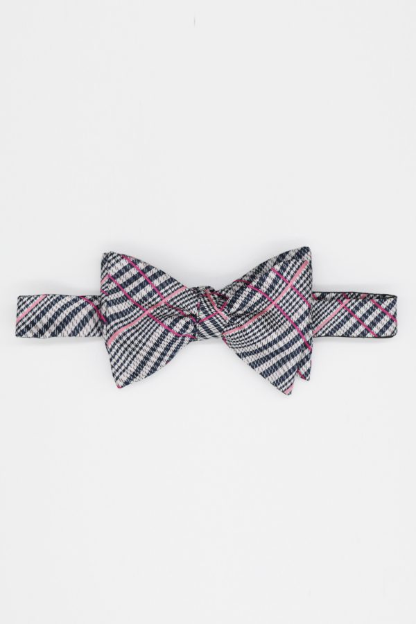 navy and white pin stripe bowtie dgrie