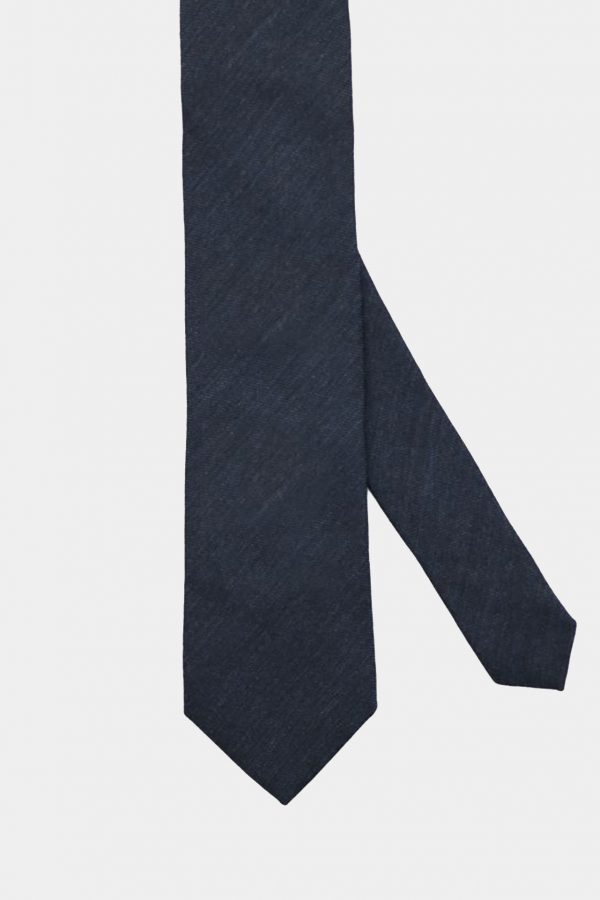 navy blue plain texture necktie dgrie