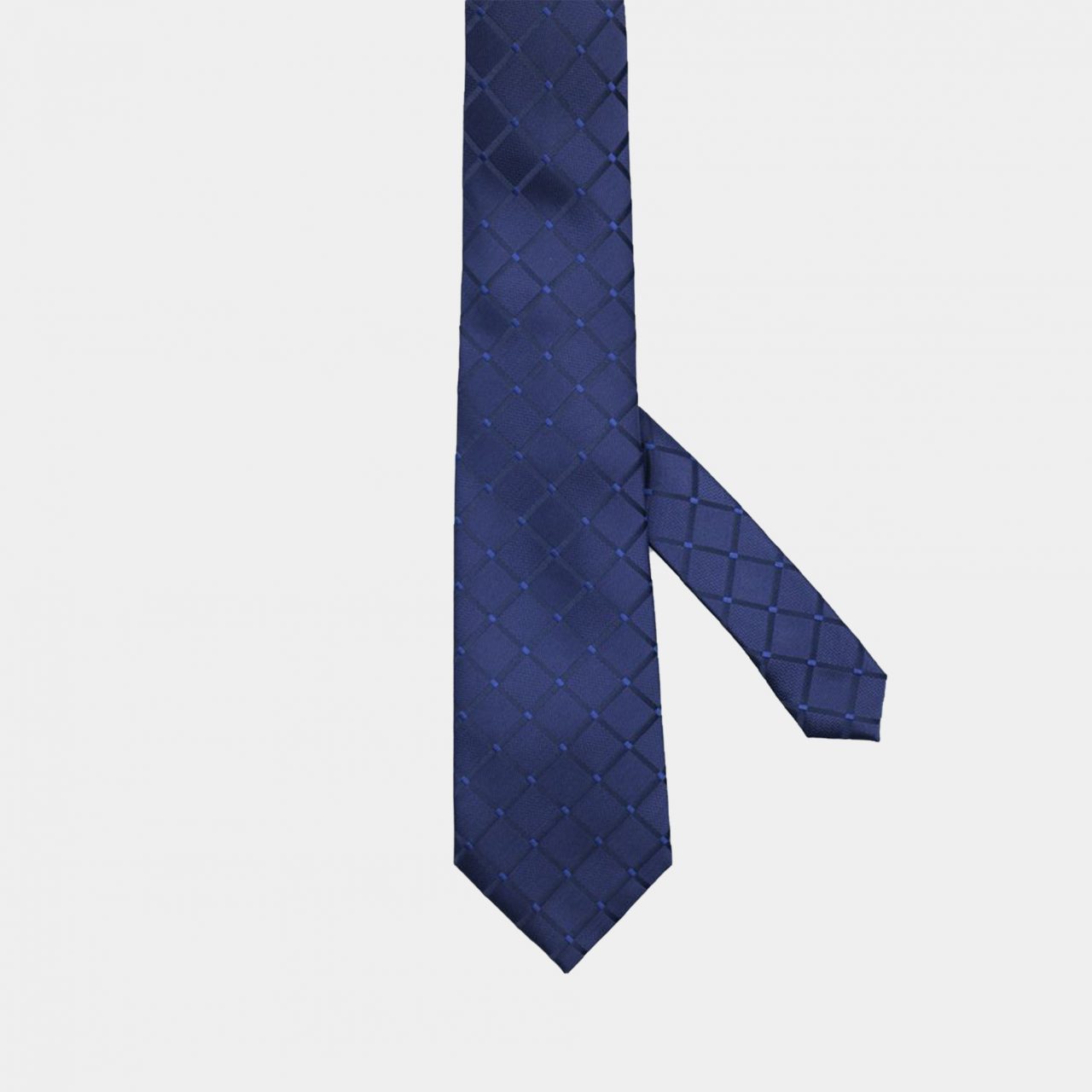 navy check texture necktie dgrie